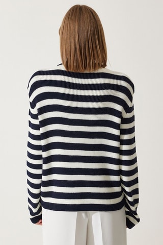 Gilet - Ecru et bleu marine
