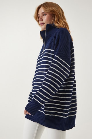 Pull - Bleu marine et blanc