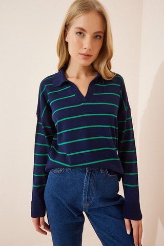 Pull - Bleu marine et vert