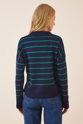 Pull - Bleu marine et vert