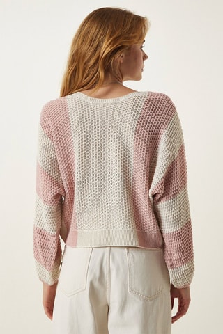Pull - Rose poudré et écru