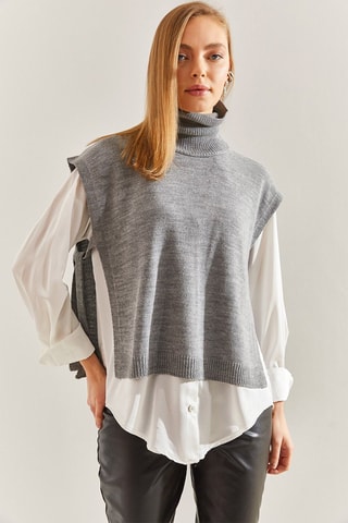 Gilet sans manches - Gris chiné