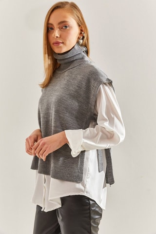 Gilet sans manches - Gris chiné