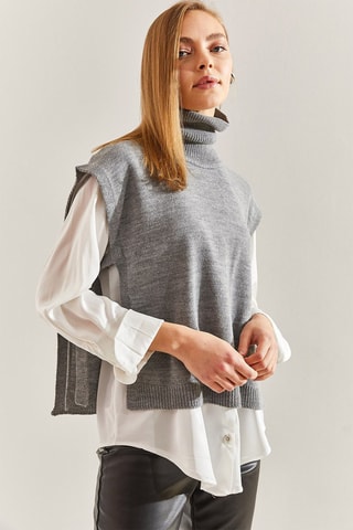 Gilet sans manches - Gris chiné