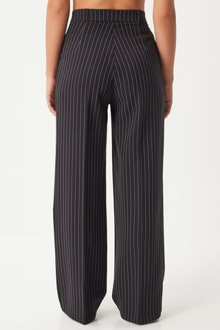 Pantalon palazzo taille haute - Noir