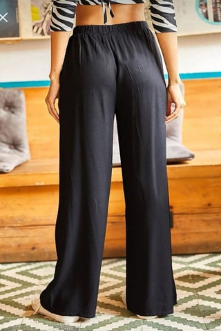 Pantalon palazzo taille haute - Noir