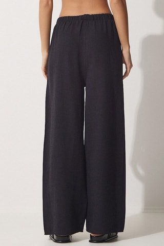 Pantalon wide legs en lin - Noir