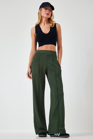 Pantalon palazzo - 
Vert