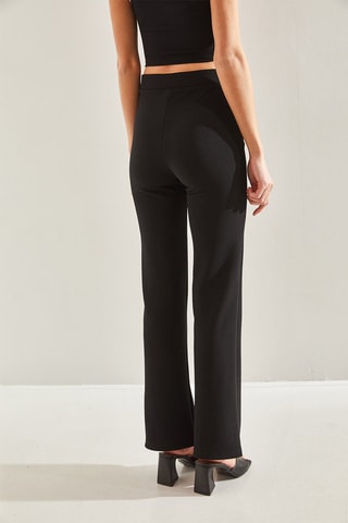 Pantalon palazzo taille haute - Noir