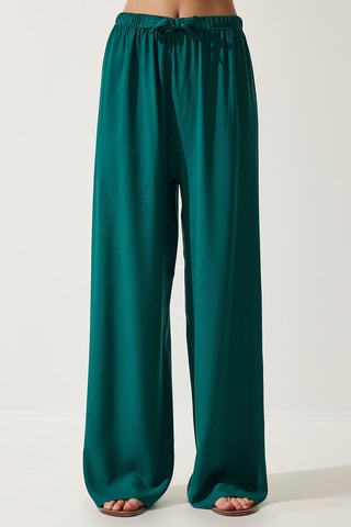Pantalon palazzo - 
Vert