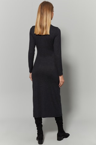 Robe longue en laine - Noir