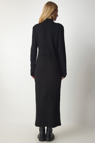 Robe longue en laine - Noir