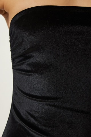 Robe bustier en velours - Noir