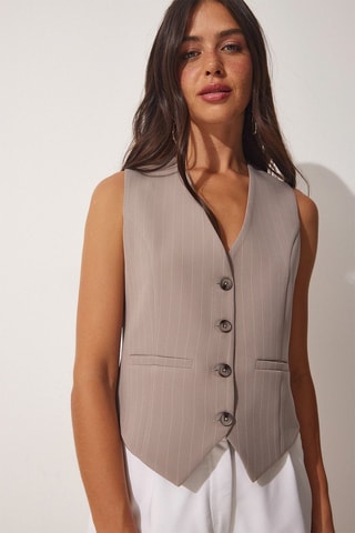 Gilet de costume sans manches - Taupe