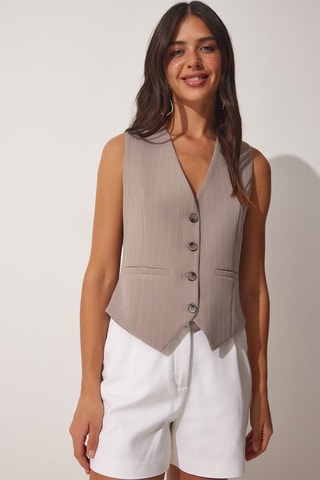Gilet de costume sans manches - Taupe