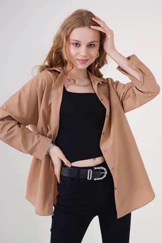 Chemisier oversize - Camel