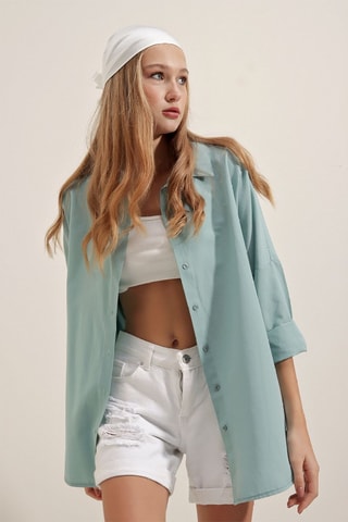 Chemisier oversize - Vert d’eau