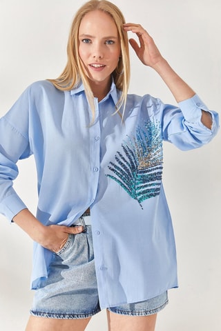 Chemisier oversize - Bleu