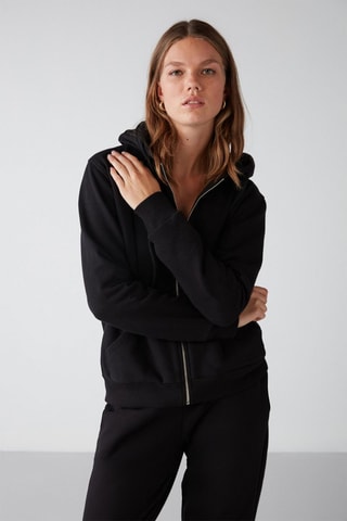 Sweat relaxed à capuche - Noir