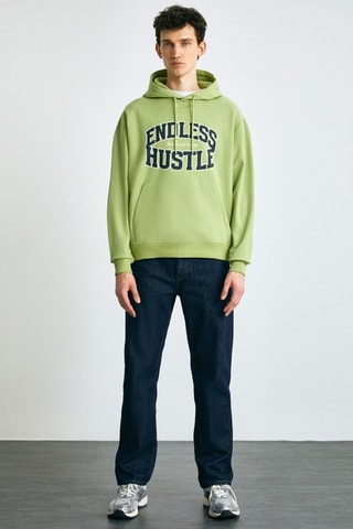 Sweat regular à capuche - Vert clair