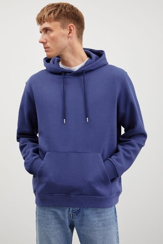 Sweat regular à capuche - Bleu