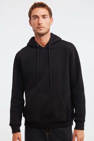 Sweat regular à capuche - Noir