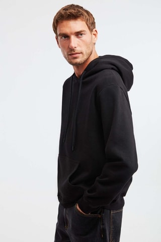 Sweat regular à capuche - Noir