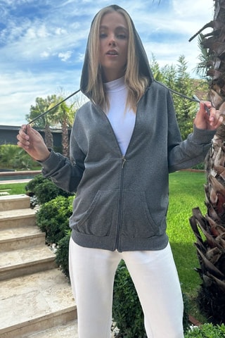 Sweat oversize à capuche - Anthracite