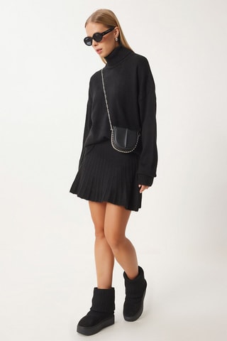 Pull et minijupe plissée - Noir
