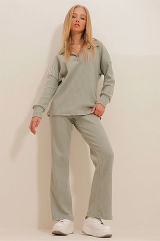 Pull et pantalon palazzo - Vert