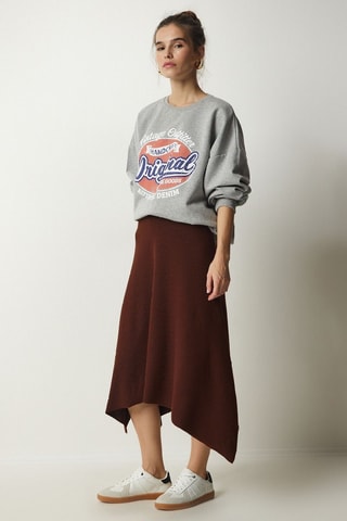 Jupe midi - Marron
