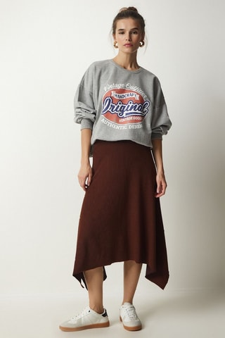 Jupe midi - Marron