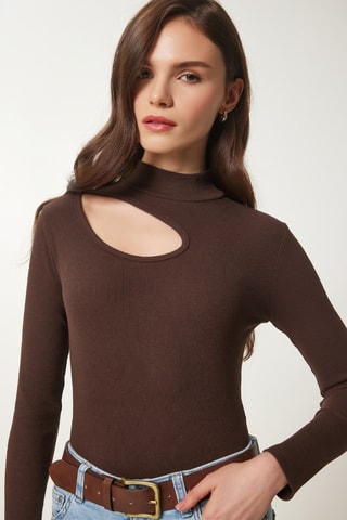 Blouse slim - Marron
