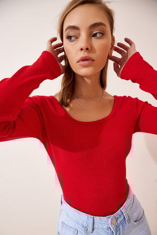 Blouse slim - Rouge