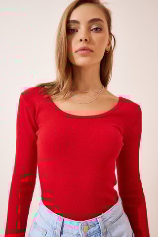 Blouse slim - Rouge