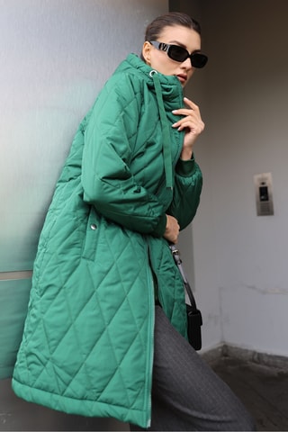 Doudoune regular à capuche - Vert