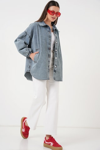 Veste regular - Bleu jean
