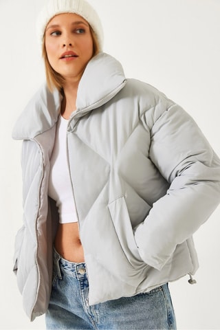 Doudoune oversize - Gris clair