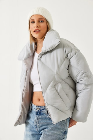 Doudoune oversize - Gris clair