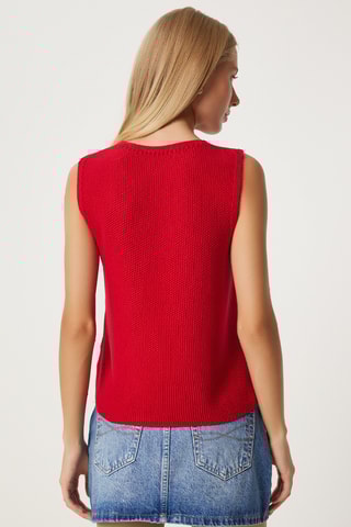 Gilet regular sans manches - Rouge