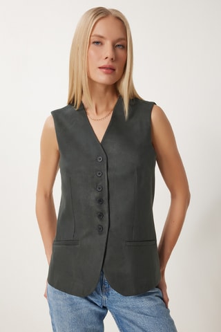 Gilet regular sans manches - Vert foncé