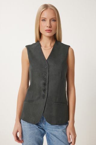 Gilet regular sans manches - Vert foncé