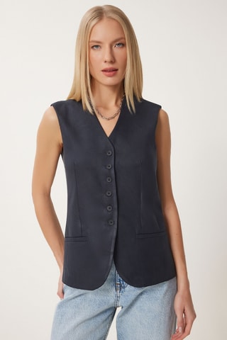 Gilet regular sans manches - Bleu marine