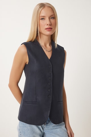 Gilet regular sans manches - Bleu marine
