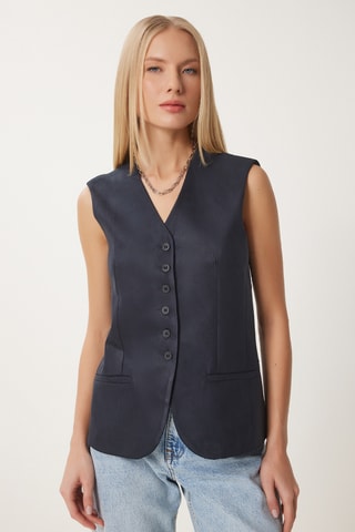 Gilet regular sans manches - Bleu marine
