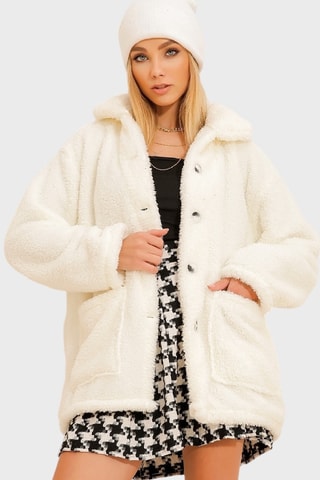 Veste oversize en laine - Écru