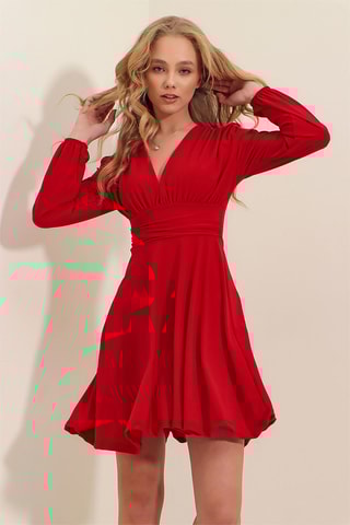 Robe patineuse regular - Rouge