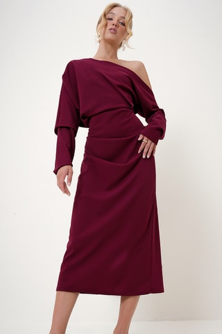 Robe midi regular - Bordeaux