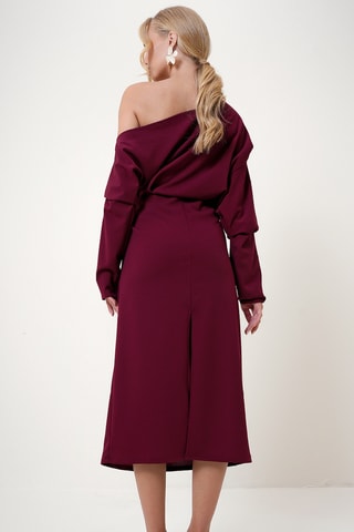 Robe midi regular - Bordeaux