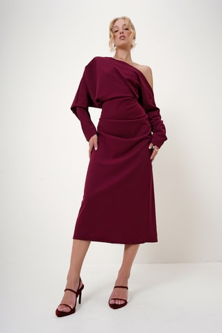 Robe midi regular - Bordeaux